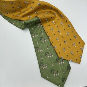 Tango Lot of 2 MCM-Look Vintage Martini Hula Girl Silk Ties